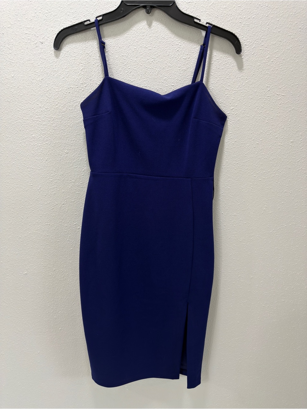 Express Royal Blue Spaghetti Strap Midi Sheath Dress